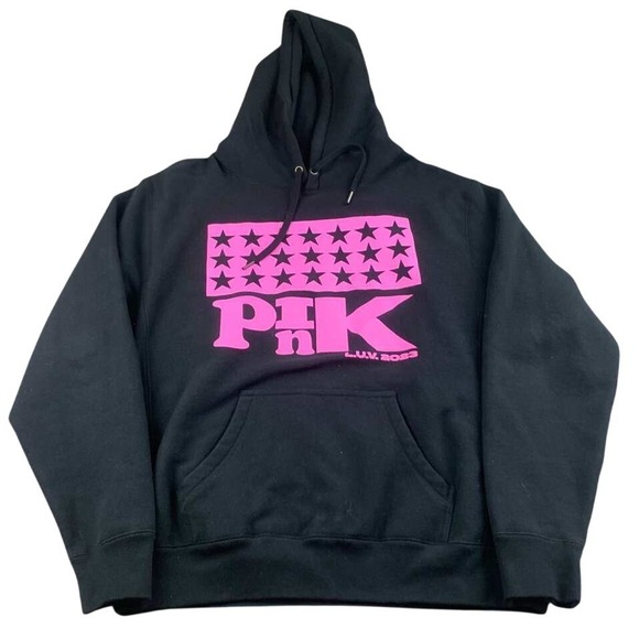 Lil Uzi Vert Pink Tour Merch‎ PHK Hoodie Men L Black Pink Stars Hooded Pullover